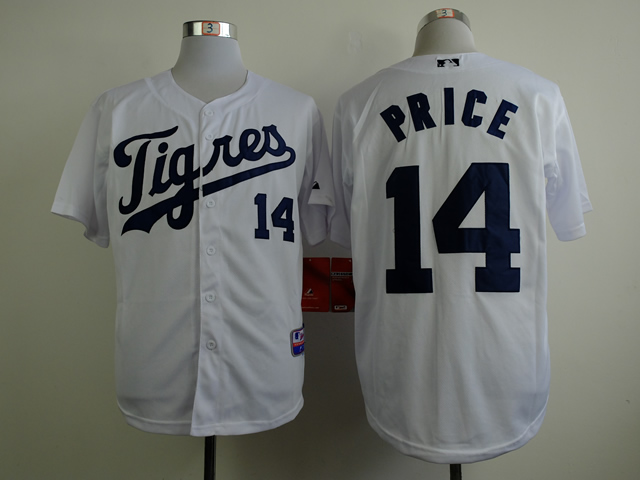 Men Detroit Tigers #14 Price White MLB Jerseys